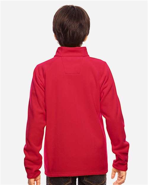 Team 365 TT90Y Youth Campus Microfleece Jacket - Sport Red - model back