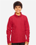 Team 365 TT90Y Youth Campus Microfleece Jacket - Sport Red - model front