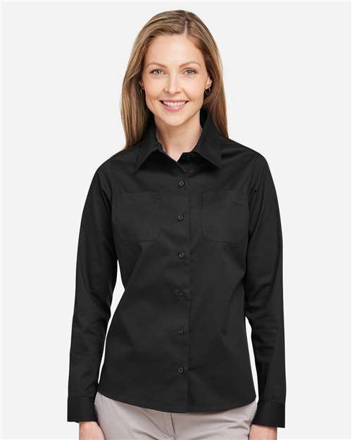 Harriton M585LW Women's Advantage IL Workshirt - Black - model front