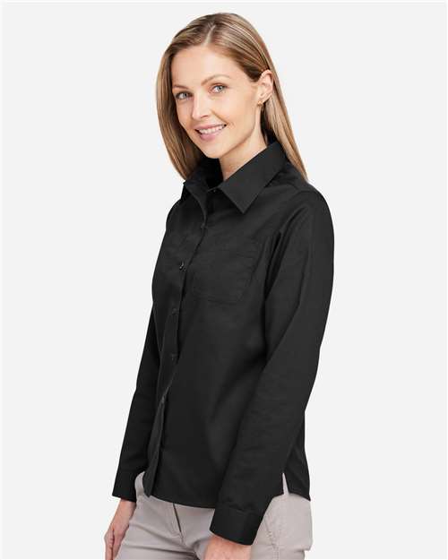 Harriton M585LW Women's Advantage IL Workshirt - Black - model side