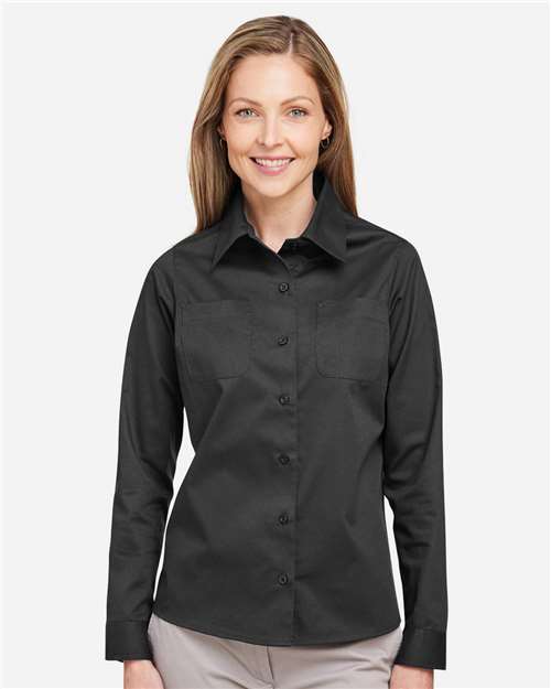 Harriton M585LW Women's Advantage IL Workshirt - Dark Charcoal - model front