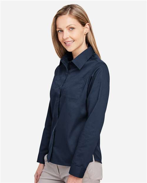Harriton M585LW Women's Advantage IL Workshirt - Dark Navy - model side