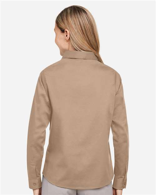 Harriton M585LW Women's Advantage IL Workshirt - Khaki - model back