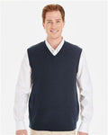 Harriton M415 Men's Pilbloc V-Neck Sweater Vest - Dark Navy - model front