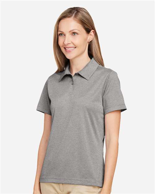 Team 365 TT51HW Women's Zone Sonic Heather Performance Polo - Athletic Heather - model side
