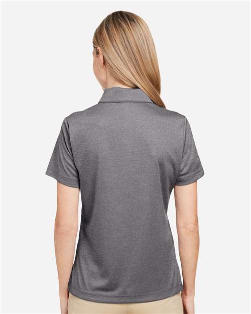 Team 365 TT51HW Women's Zone Sonic Heather Performance Polo - Dark Grey Heather - model back