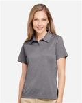 Team 365 TT51HW Women's Zone Sonic Heather Performance Polo - Dark Grey Heather - model front