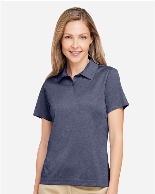 Team 365 TT51HW Women's Zone Sonic Heather Performance Polo - Sport Dark Navy Heather - model front