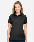 Harriton M208W Women's Charge Snag and Soil Protect Polo - Black - model front