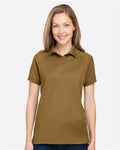 Harriton M208W Women's Charge Snag and Soil Protect Polo - Coyote Brown - model front