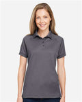 Harriton M208W Women's Charge Snag and Soil Protect Polo - Dark Charcoal - model front
