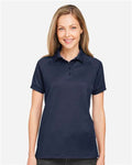 Harriton M208W Women's Charge Snag and Soil Protect Polo - Dark Navy - model front