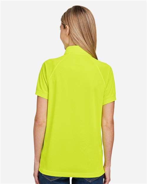 Harriton M208W Women's Charge Snag and Soil Protect Polo - Safety Yellow - model back