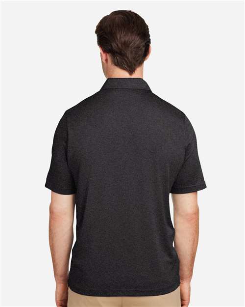 Team 365 TT51H Men's Zone Sonic Heather Performance Polo - Black Heather - model back