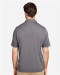 Team 365 TT51H Men's Zone Sonic Heather Performance Polo - Dark Grey Heather - model back