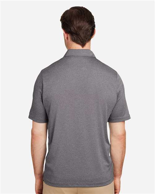 Team 365 TT51H Men's Zone Sonic Heather Performance Polo - Dark Grey Heather - model back