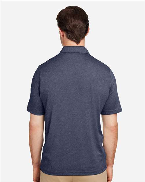 Team 365 TT51H Men's Zone Sonic Heather Performance Polo - Sport Dark Navy Heather - model back