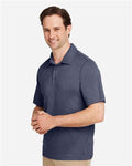 Team 365 TT51H Men's Zone Sonic Heather Performance Polo - Sport Dark Navy Heather - model side