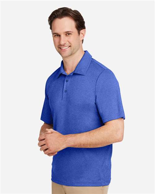 Team 365 TT51H Men's Zone Sonic Heather Performance Polo - Sport Royal Heather - model side