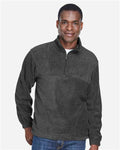 Harriton M980 Men's Fleece Quarter-Zip Pullover - Charcoal - model front