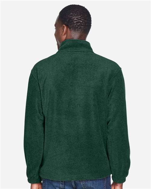 Harriton M980 Men's Fleece Quarter-Zip Pullover - Hunter - model back