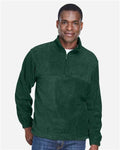 Harriton M980 Men's Fleece Quarter-Zip Pullover - Hunter - model front