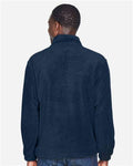 Harriton M980 Men's Fleece Quarter-Zip Pullover - Navy - model back
