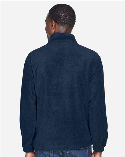 Harriton M980 Men's Fleece Quarter-Zip Pullover - Navy - model back