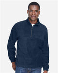 Harriton M980 Men's Fleece Quarter-Zip Pullover - Navy - model front