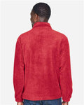 Harriton M980 Men's Fleece Quarter-Zip Pullover - Red - model back
