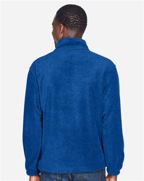 Harriton M980 Men's Fleece Quarter-Zip Pullover - True Royal - model back