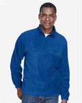 Harriton M980 Men's Fleece Quarter-Zip Pullover - True Royal - model front