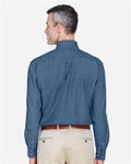 Harriton M550 Men's Denim Shirt - Light Denim - model back