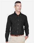 Harriton M550 Men's Denim Shirt - Washed Black - model front