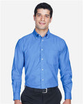 Harriton M600 Men's Oxford Shirt - French Blue - model front