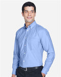 Harriton M600 Men's Oxford Shirt - Light Blue - model side