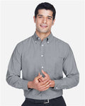 Harriton M600 Men's Oxford Shirt - Oxford Grey - model front