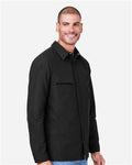 Harriton M72 Unisex Flex Twill Overshirt Jacket - Black - model side