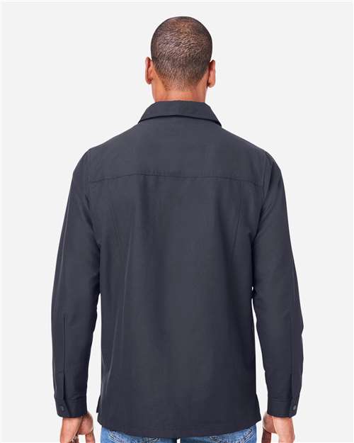 Harriton M72 Unisex Flex Twill Overshirt Jacket - Dark Charcoal - model back