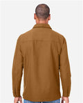 Harriton M72 Unisex Flex Twill Overshirt Jacket - Duck Brown - model back