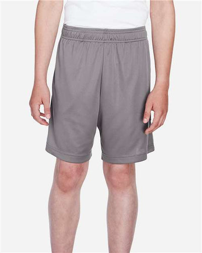 Team 365 TT11SHY Youth Zone Performance Shorts - Sport Graphite - model front