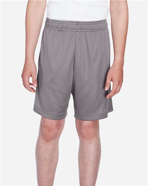 Team 365 TT11SHY Youth Zone Performance Shorts - Sport Graphite - model front