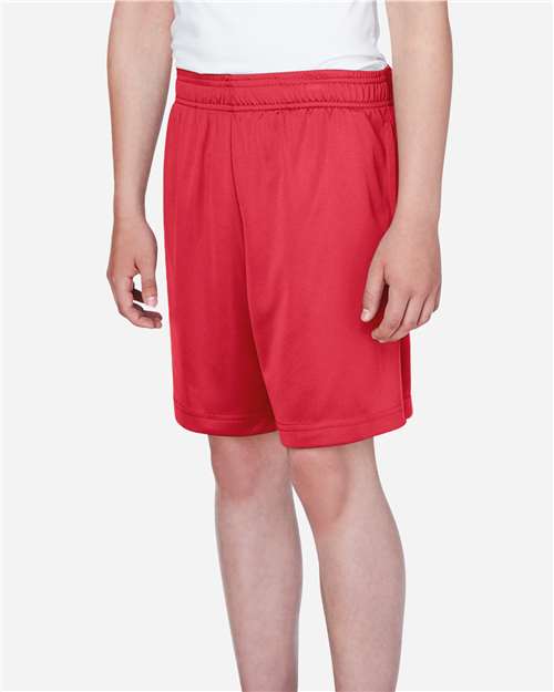 Team 365 TT11SHY Youth Zone Performance Shorts - Sport Red - model side