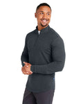 Swannies SWE500 Men's Emery Quarter-Zip Pullover - Black Heather - model side