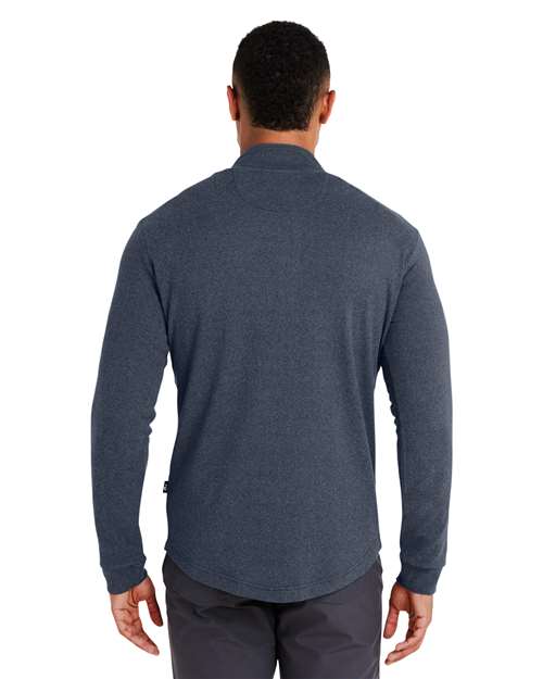Swannies SWE500 Men's Emery Quarter-Zip Pullover - Navy Heather - model back
