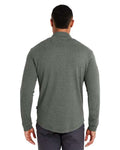 Swannies SWE500 Men's Emery Quarter-Zip Pullover - Olive/ Grey Heather - model back