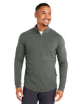 Swannies SWE500 Men's Emery Quarter-Zip Pullover - Olive/ Grey Heather - model front