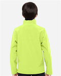 Team 365 TT80Y Youth Leader Soft Shell Jacket - Safety Yellow - model back