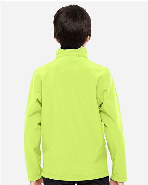 Team 365 TT80Y Youth Leader Soft Shell Jacket - Safety Yellow - model back
