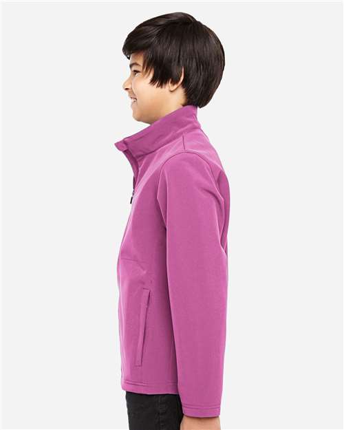 Team 365 TT80Y Youth Leader Soft Shell Jacket - Sport Charity Pink - model side